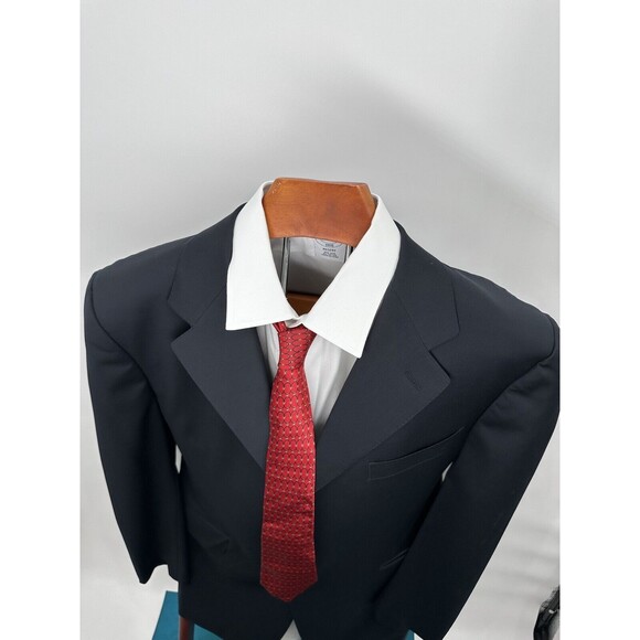 Canali 3‎ Buttons Wool Jacket Coat dark charcoal 56R made in Italy Dark Navy - Picture 2 of 16